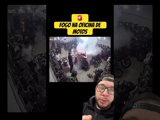 IMPRESSIONANTE! FOGO NA OFICINA DE MOTOS ESPORTIVAS