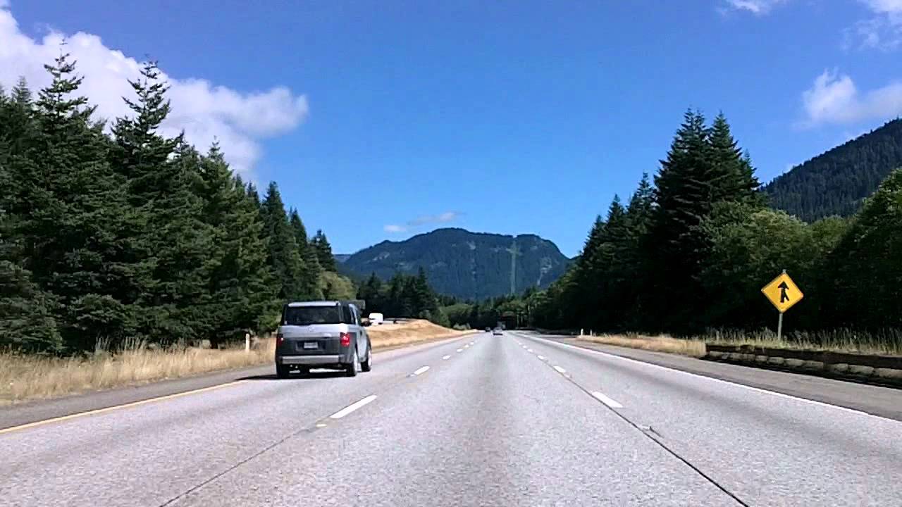 Driving I 90 Through The Washington Cascades Snoqualmie Roslyn Youtube