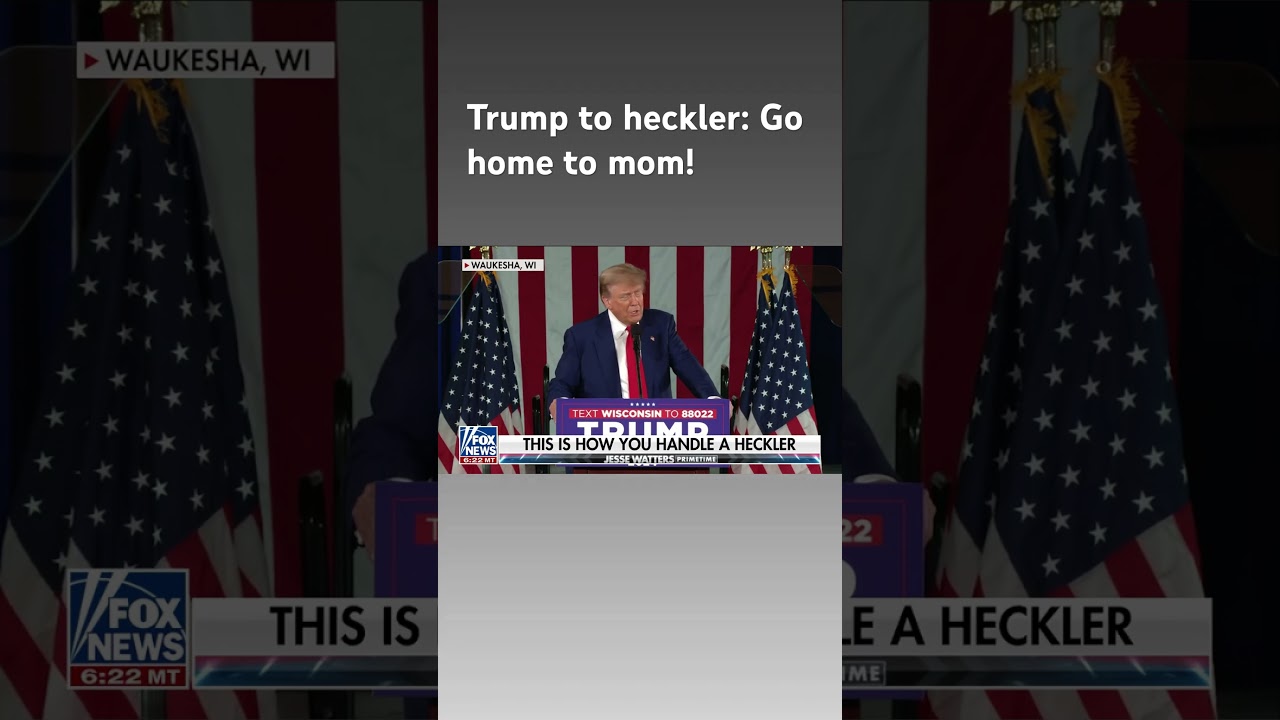 Trump addresses heckler: Your mom is 'going to be angry'! #shorts