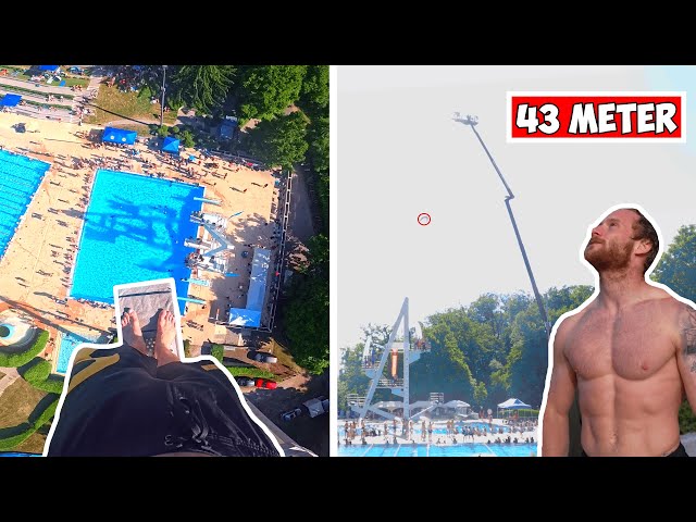 43 METER Sprung im FREIBAD?! 5-Fach Salto vom 3er! Splashdiving Wettkämpfe in Sindelfingen