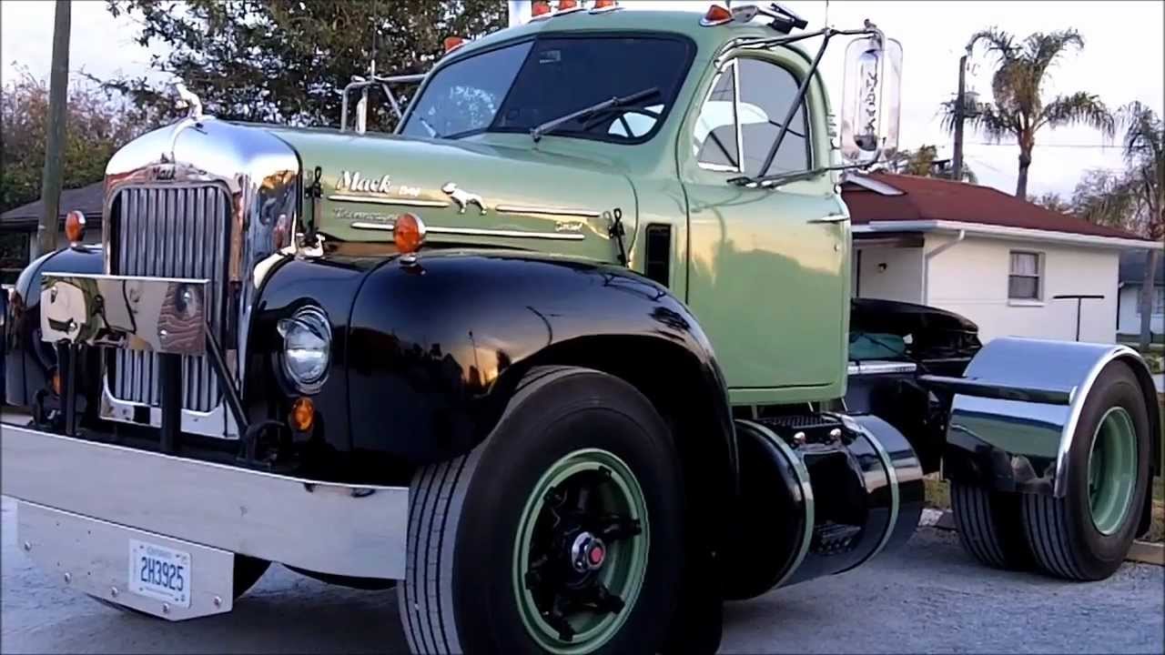 Antique Lime Green Mack B61 Thermodyne Diesel Truck - YouTube