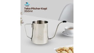 One Two Cups Teko Pitcher Kopi Teh Teapot Drip Kettle Cup Stainless Steel 350 ml - AA0049 - Silver - 1
