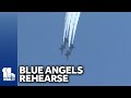 U.S. Navys Blue Angels rehearse over Annapolis