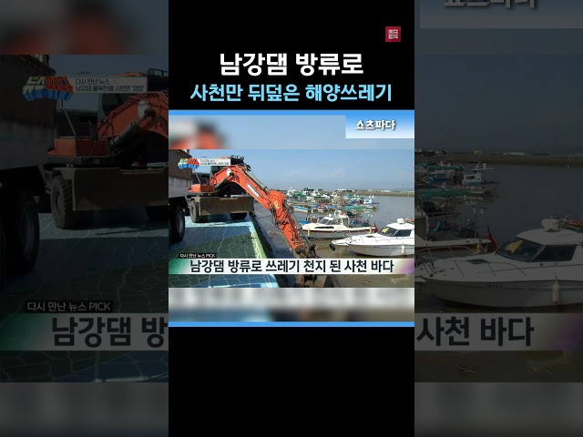 쓰레기로 뒤덮인 사천만