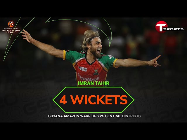 Imran Tahir picks up four wickets against Central Districts | GSL 2025 | T Sports