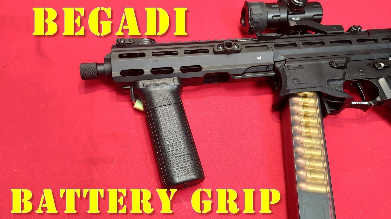 Airsoft - Begadi battery grip RIS/MLOCK/Keymode [French]