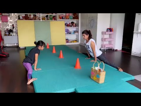 Manchu Lakshmi's workout with daughter Vidya Nirvana goes viral Manchu Lakshmi's workout with daughter Vidya Nirvana goes viral
