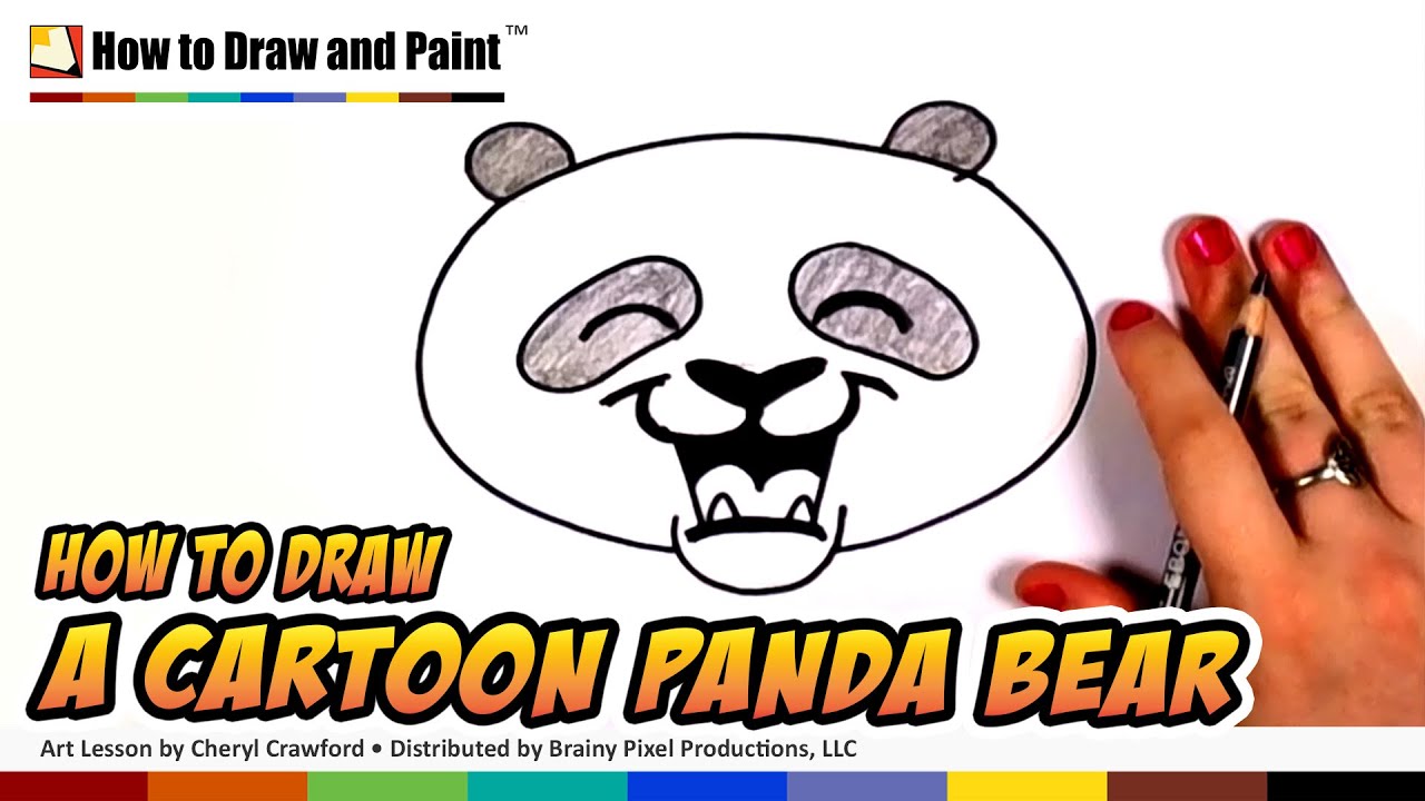 How to Draw a Panda Bear Face Cartoon Step by Step - Cute Panda Bear ...