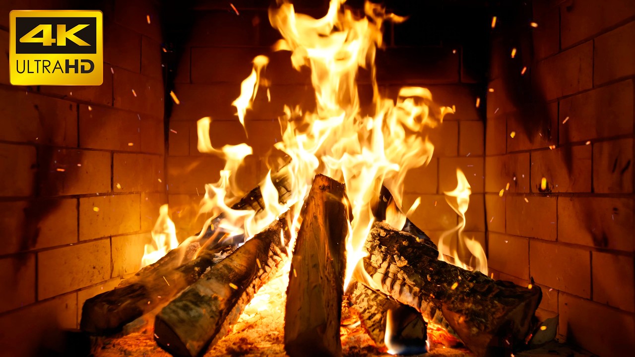 🔥 The Most Beautiful Fireplace with Calm Crackling Fire and Cozy Room Ambience for Calm Background