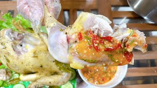 Cách làm gà hấp muối lá chanh thơm ngon 