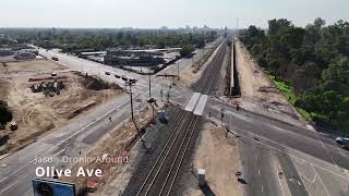 California High-Speed Rail #15 Complete Drone Coverage Downtown Fresno to San Joaquin River Viaduct