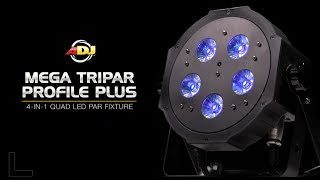 AMERICAN DJ Mega Tripar Profile Plus 5x4W LED RGB+UV Flat Par Fixture in action - learn more