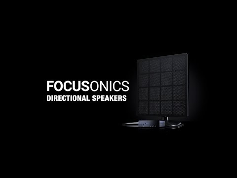 Focusonics is a directional speaker that uses ultrasonic waves for sound reproduction, generating sound that is confined to a narrow beam; in the beam, the listener is immersed in music or speech while just steps away no sound can be heard. Focusonics is a directional speaker that uses ultrasonic waves for sound reproduction, generating sound that is confined to a narrow beam; in the beam, the listener is immersed in music or speech while just steps away no sound can be heard.