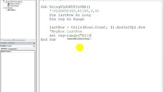 استخدام دالة البحث داخل محرر الأكواد Use VLOOKUP Function In VBA