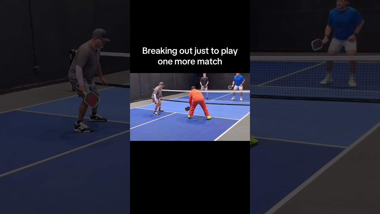 Breaking out just to play one more match #youtubeshorts #pickleballlife #sports ￼