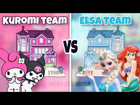 Toca life world | My melody and Kuromi vs Elsa and Ariel! 😱 [ cute Toca Boca house ideas ]