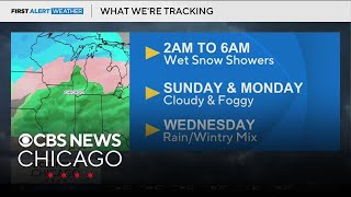 Snow showers overnight for Chicago; cloudy and foggy Sunday and Monday