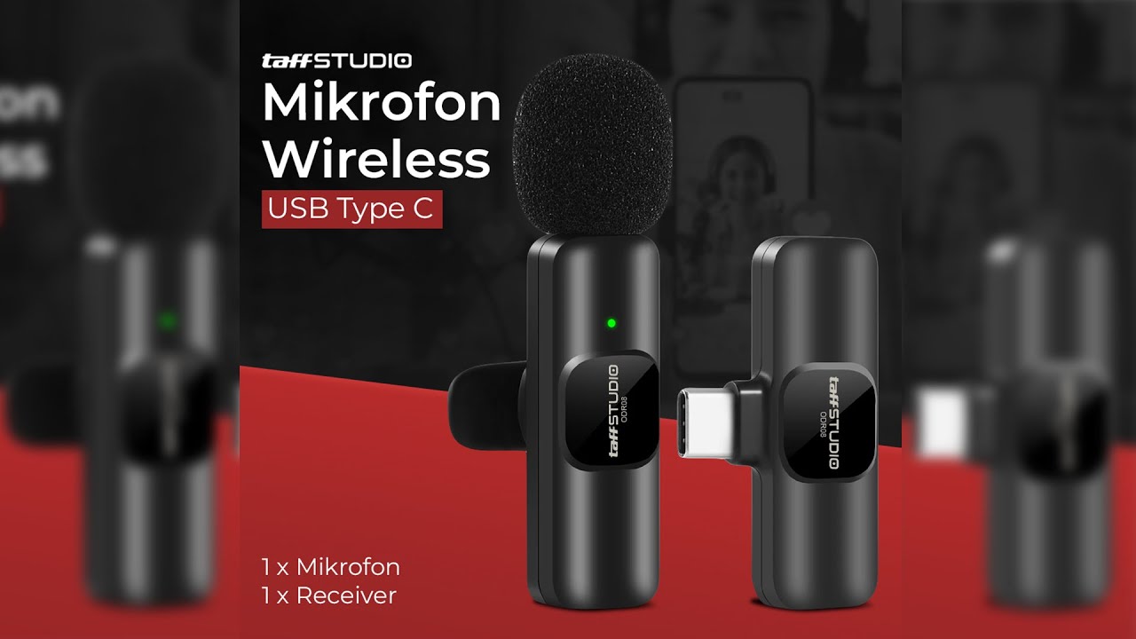 Pratinjau video produk TaffSTUDIO Mikrofon Wireless Lavalier Portable Microphone USB Type C - ODR08