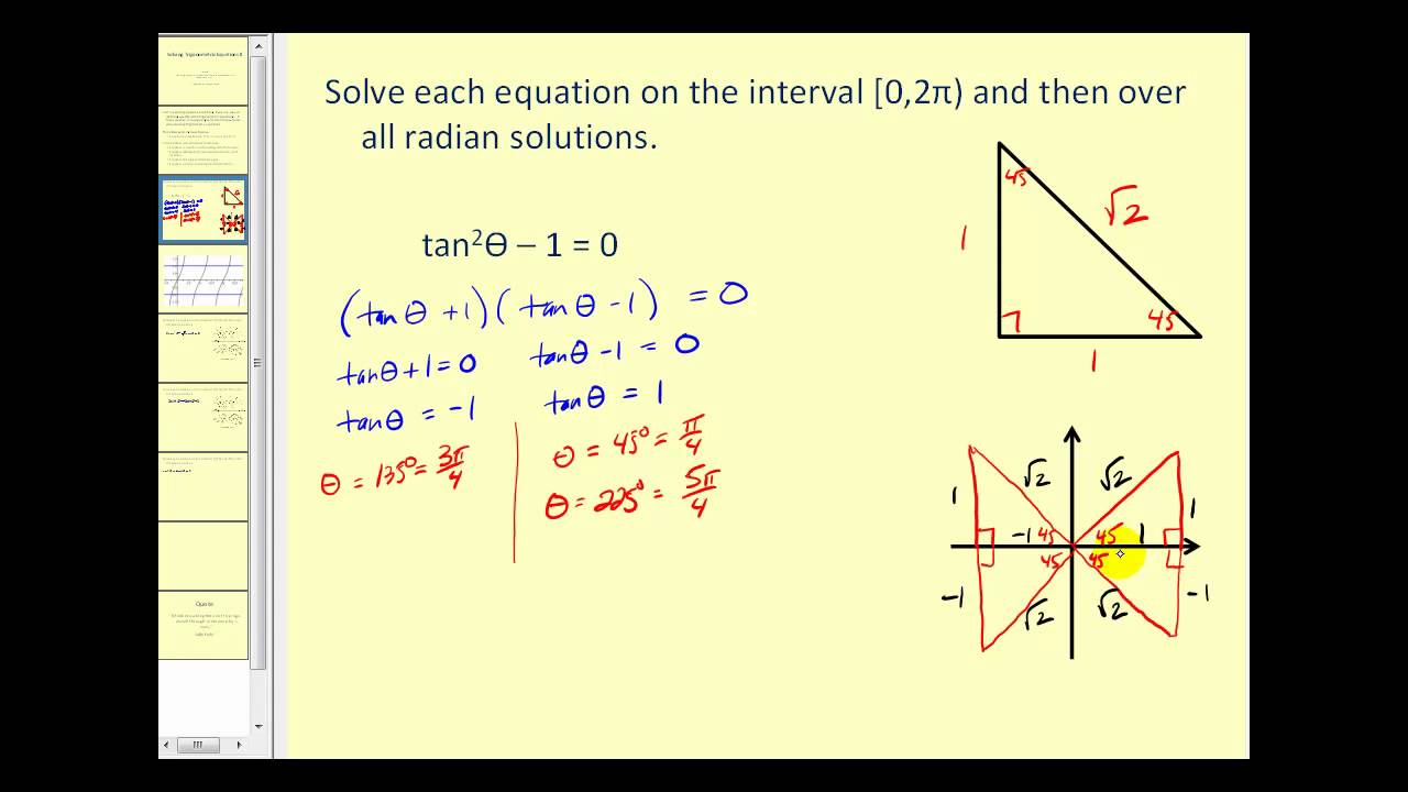 Solving Trigonometric Equations II YouTube