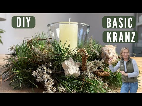 Mit Fundstücken aus dem Wald 💚 DIY Basic Kranz als Adventsgesteck oder für die Haustür 💚