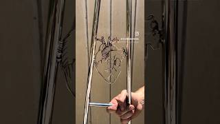 Edward Richie polished stainless heart sissy bar