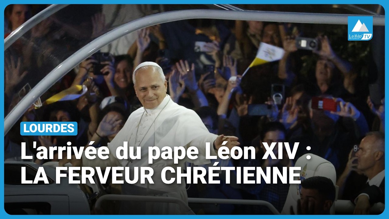 Lourdes : l’arrivée du #pape Léon XIV sur l’esplanade !