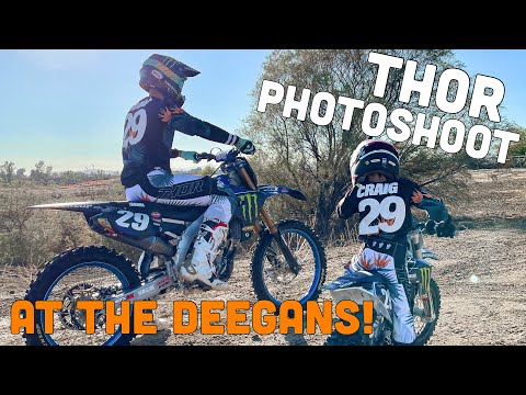THOR MX PHOTOSHOOT AT THE DEEGAN COMPOUND - Christian and Jagger Craig Ride Dirt Bikes Together
