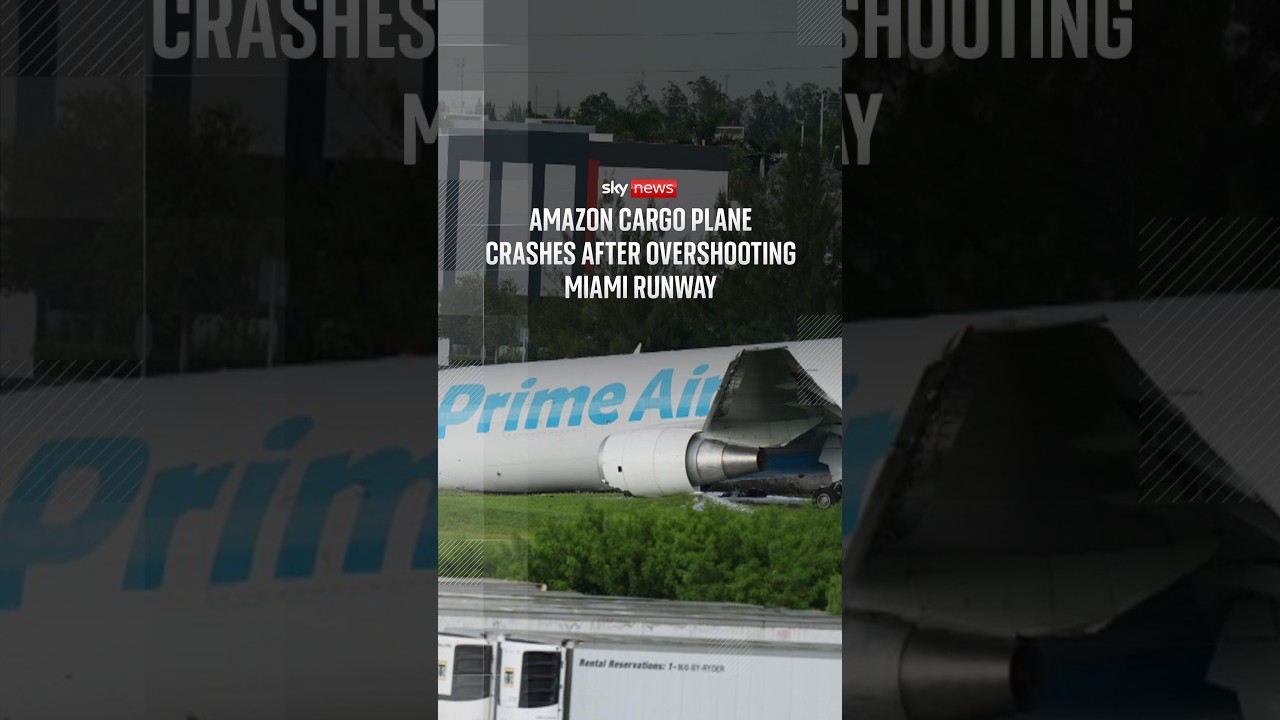 Amazon cargo plane crashes after overshooting Miami runway