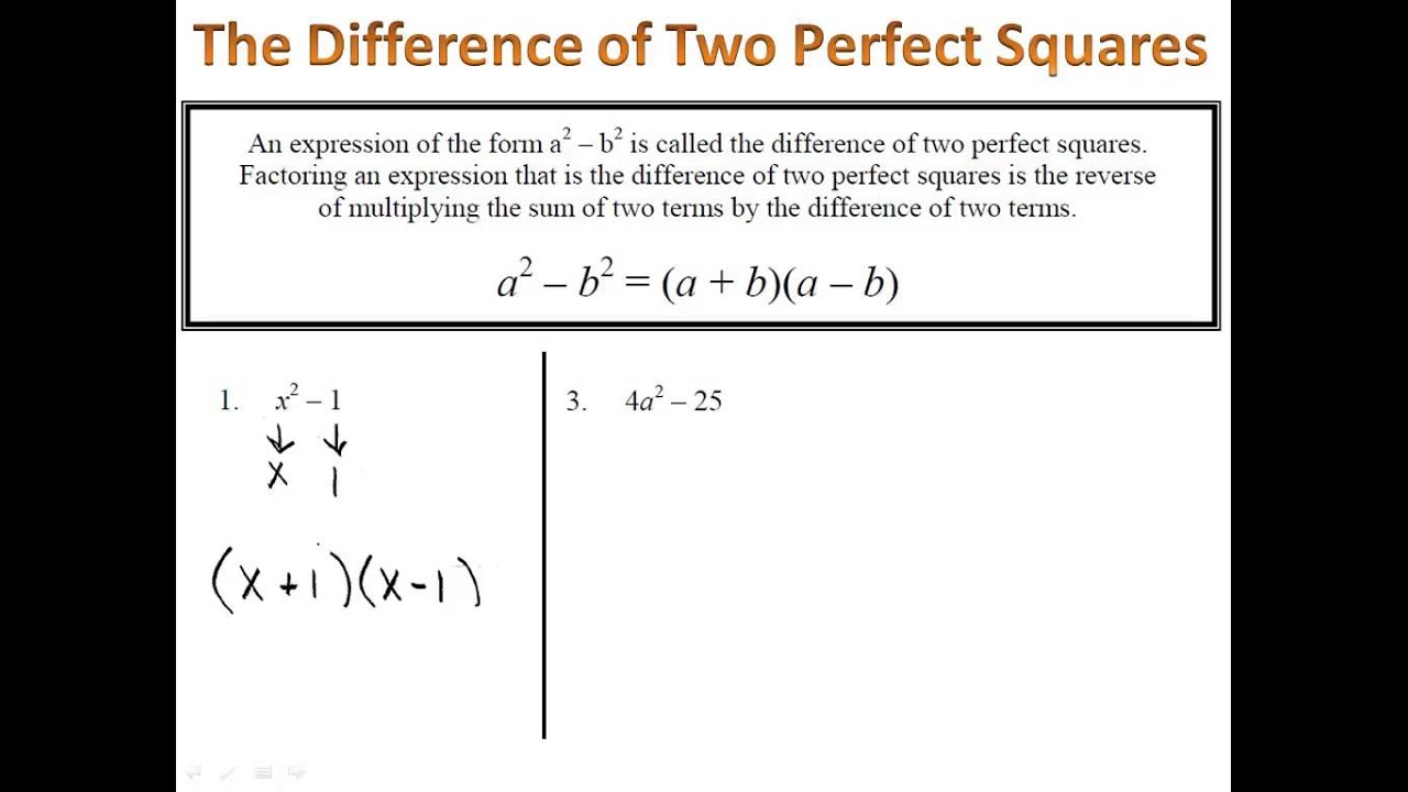 factoring-differences-of-perfect-squares-youtube