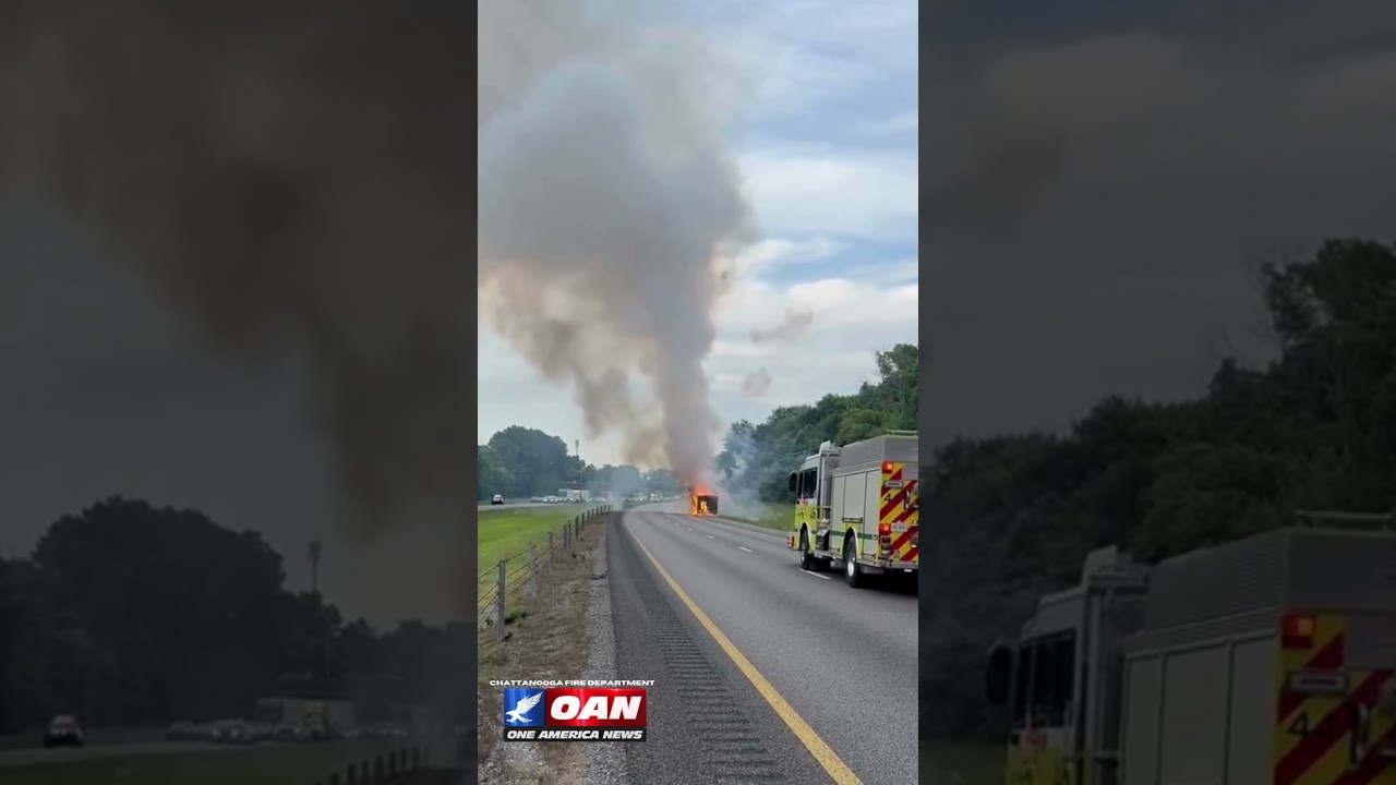 Video of a trailer filled with fireworks that caught fire and exploded on a Tennessee highway