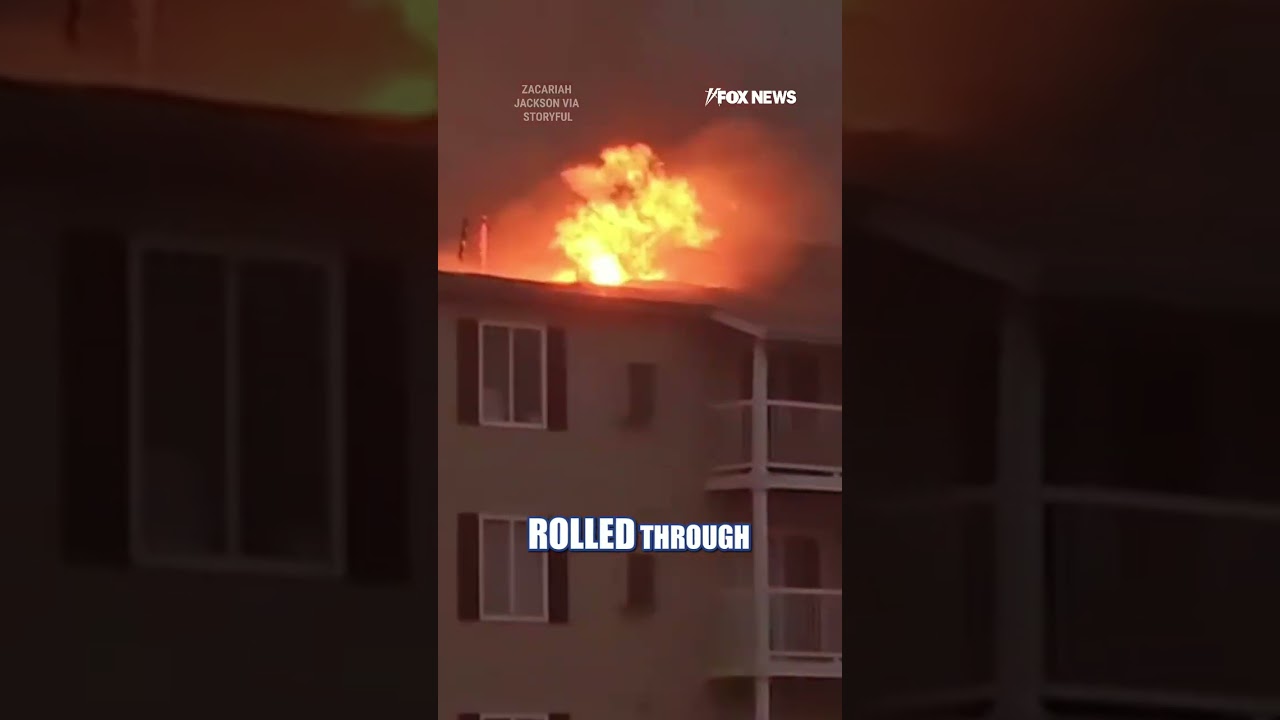 Fire BLAZES at apartment complex after reported lightning strike #shorts