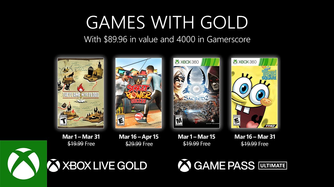 March 2022's Games with Gold revealed