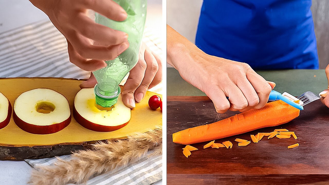 CUT AND PEEL FRUITS & VEGETABLES IN SECONDS! AWESOME KITCHEN LIFE HACKS