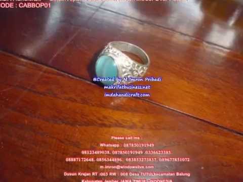 戒指 حلقة jièzhǐ  Ring : Batu Biduri Bulan : Cincin Akik Alpaka Model Polos Mata Batu Biduri Bulan Model Oval