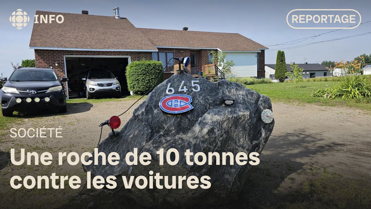 Un habitant de Saint Barnabé installe un rocher de dix tonnes pour protéger sa maison