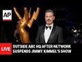 LIVE: Outside ABC HQ after network suspends Jimmy Kimmel’s show