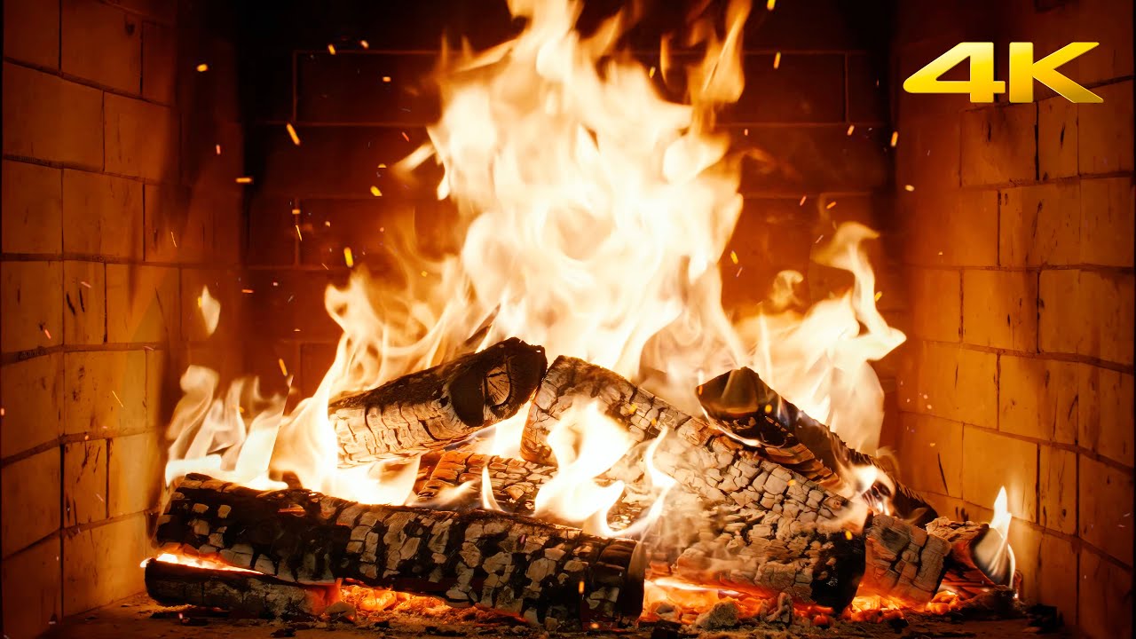 🔥 RELAXING FIREPLACE AMBIENCE with SMOLDERING LOGS and FAINT WOOD CRACKLING for QUIET WINTER DAYS