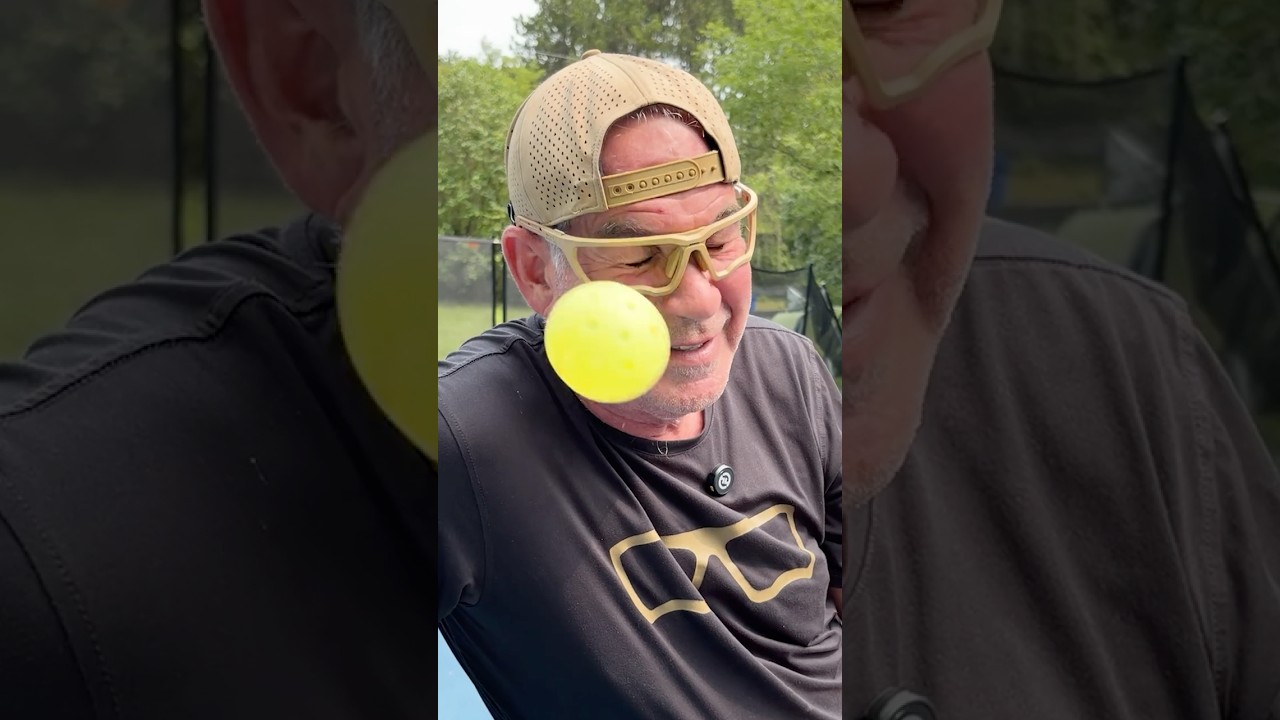 Kitchen Blockers CEO is taking pickleballs straight to the eye to test his product. 😳