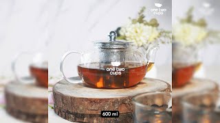 Pratinjau video produk One Two Cups Teko Kaca Teh Chinese Teapot Tahan Panas Api with Filter 600ml - TP-759