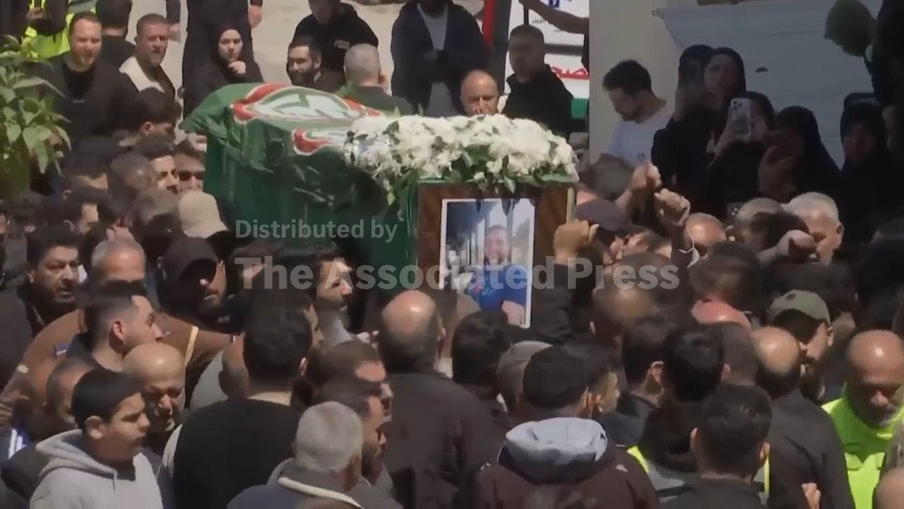 Funeral of 13 Lebanese service officers killed in Israeli strike on southern Lebanon