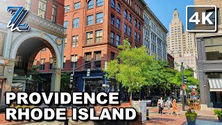 [4K] Walking in Providence, Rhode Island (with natural city sounds)