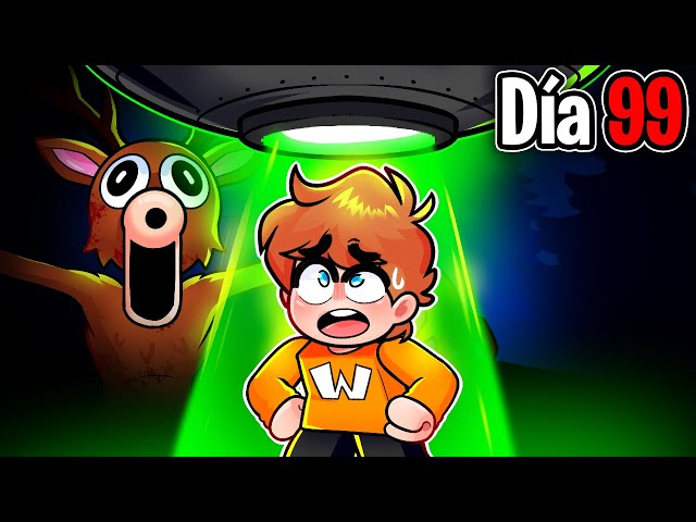 ¡SOBREVIVÍ 99 NOCHES A LOS ALIENS! 👽🌲l ¡99 NOCHES EN EL BOSQUE! 😱