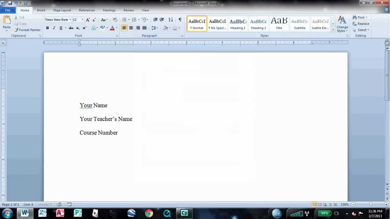 Microsoft Word Mla Format