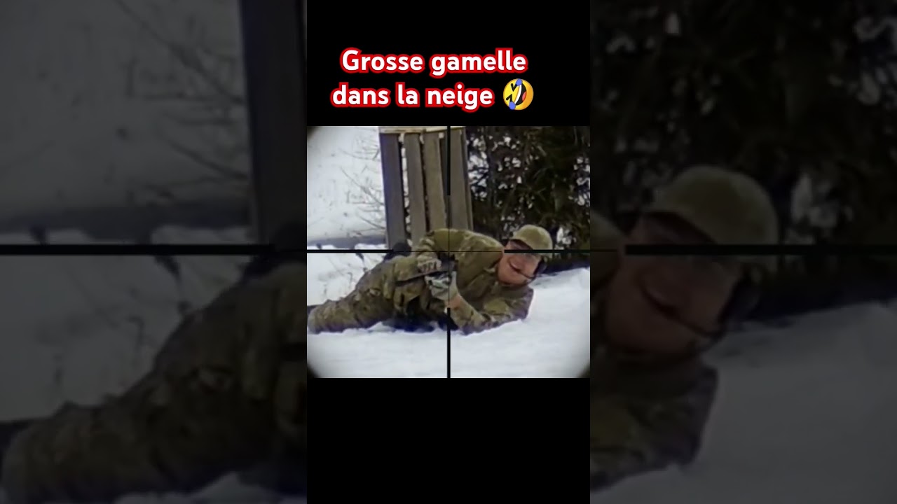 Énorme chute dans la neige à l'airsoft #sniper #scopecam #neige