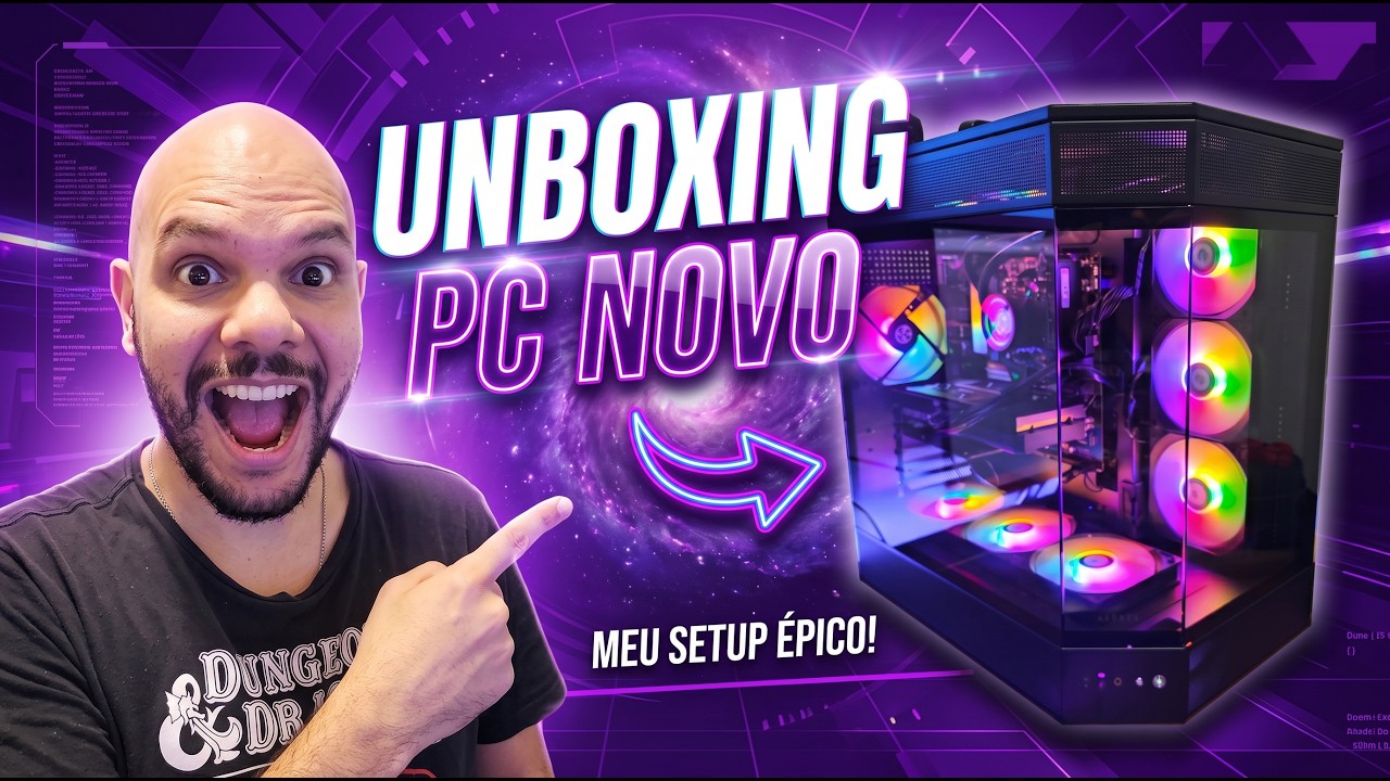 UNBOXING DO MEU NOVO PC! Ryzen 9 + RTX 5060 + 32GB RAM + NVMe 1TB ? | PC Gamer Novo!