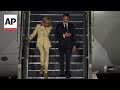Emmanuel Macron and his wife arrive in Indonesia for state visit