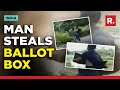 Viral video: Unidentified man flees with ballot box in West Bengal