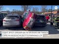 Tight spot: Driver gets wedged between cars in Massachusetts parking lot  - 00:54 min - News - Video