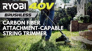 Video: 40V HP Brushless Carbon Fiber Attachment Capable String Trimmer with 4.0 Ah Battery & Charger