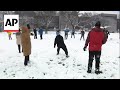Snowball fight at National Mall in DC called Battle of Snowpenheimer